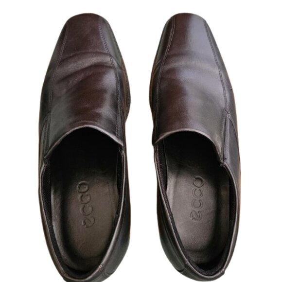 ECCO Men's Black Leather Slip-On Dress Shoes- Size 45 (US 11) - Picture 9 of 10